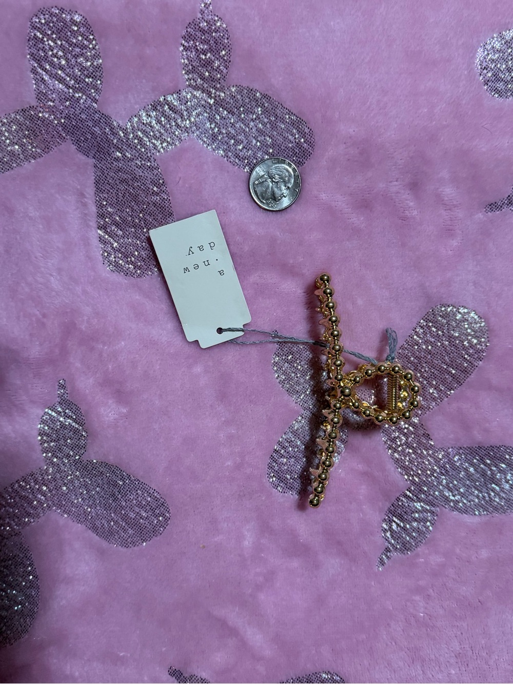 a new day Gold Beaded Hair Clip